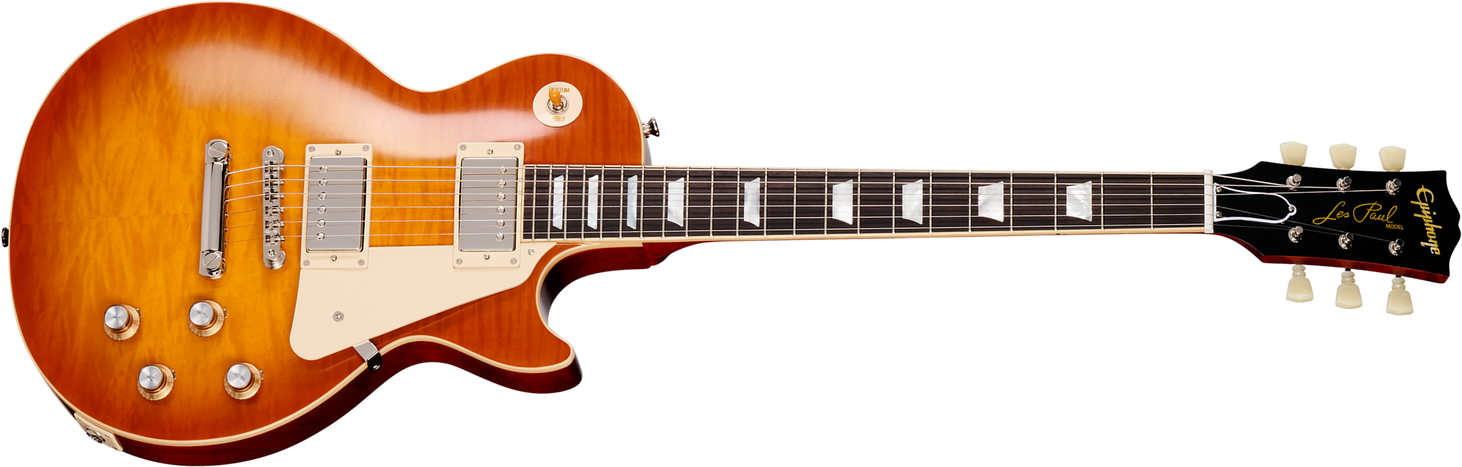 Epiphone Les Paul Standard 1960 Reissue Igc 2h Gibson Ht Rw - Tangerine Burst - Guitare Électrique Single Cut - Main picture