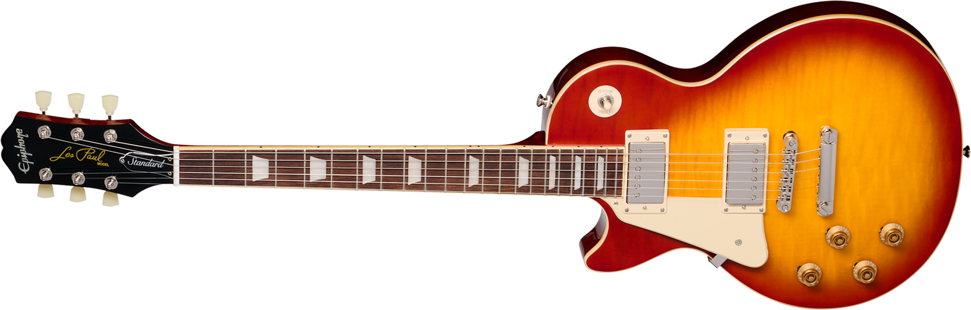 Epiphone Les Paul Standard 50s Figured Lh Ibg Original Gaucher 2h Ht Rw - Washed Cherry Sunburst - Guitare Électrique Single Cut - Main picture