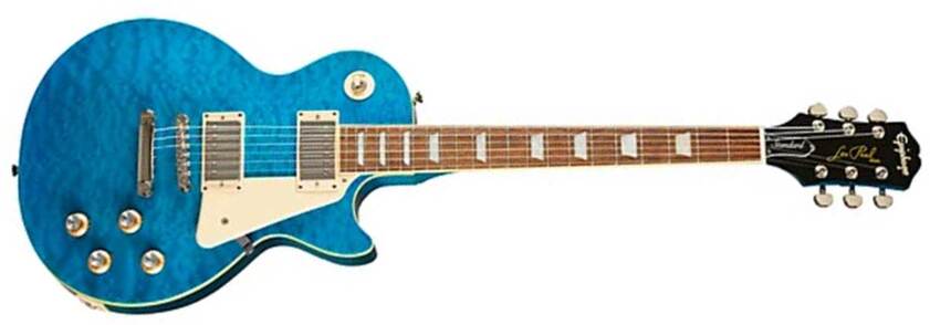 Epiphone Les Paul Standard 60s Quilt Top Ltd Ibg Original 2h Ht Lau - Translucent Blue - Guitare Électrique Single Cut - Main picture