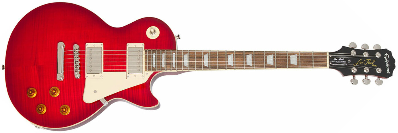 Epiphone Les Paul Standard Plus Top Pro Hh Ht Pf - Blood Orange - Guitare Électrique Single Cut - Main picture