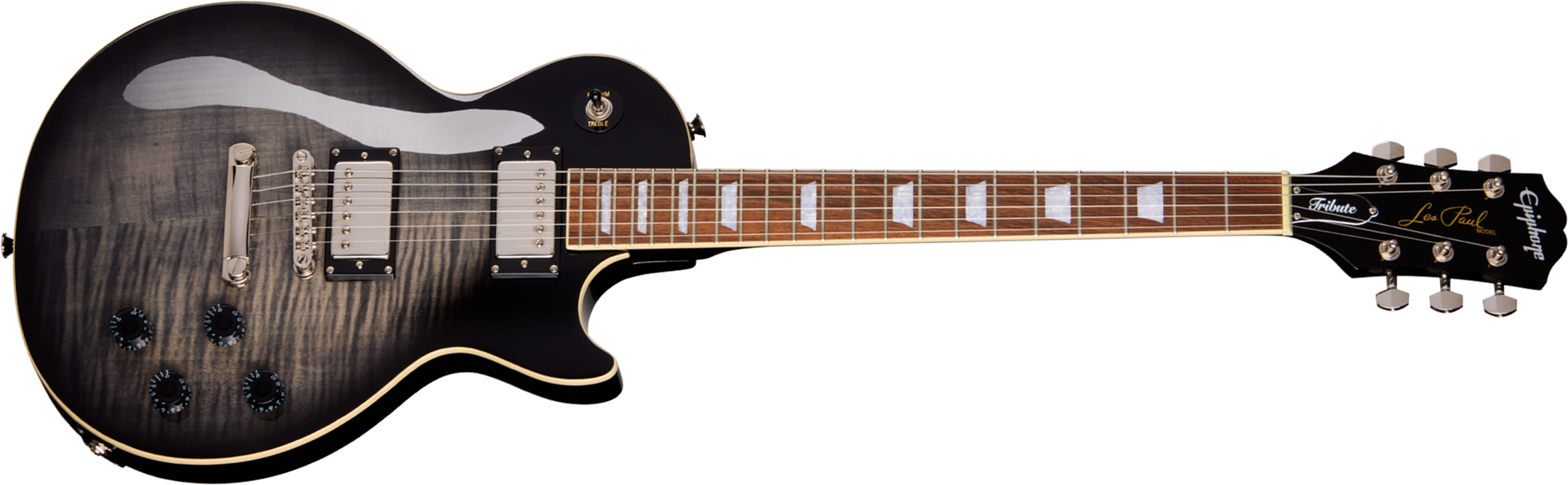 Epiphone Les Paul Tribute Plus Ibg 2h Ht Rw - Ebony Burst - Guitare Électrique Single Cut - Main picture