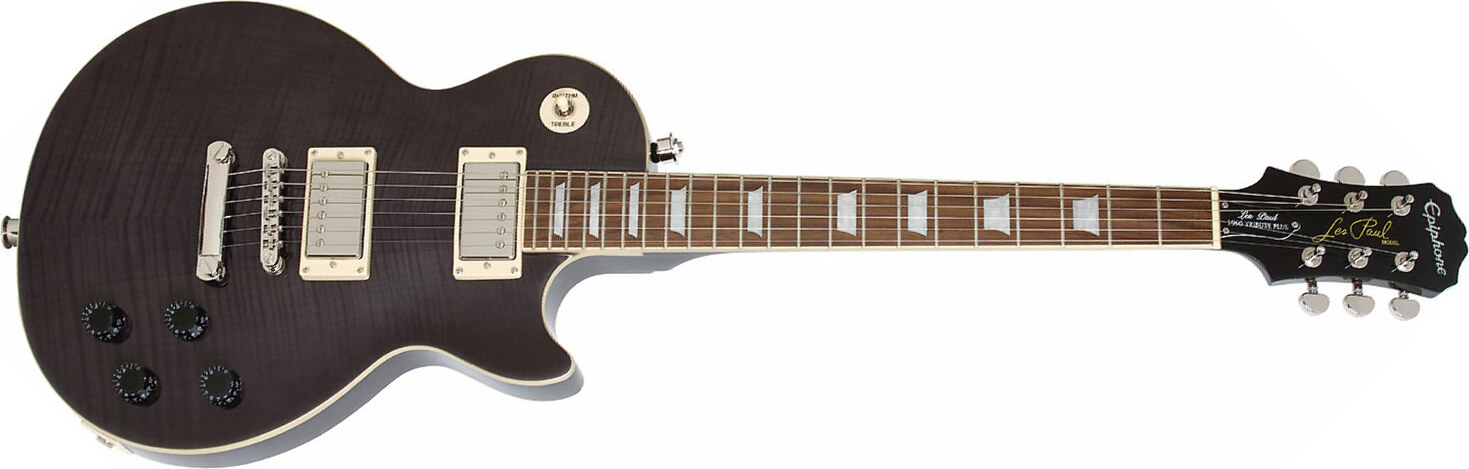 Epiphone Les Paul Tribute Plus Outfit Ch - Midnight Ebony - Guitare Électrique Single Cut - Main picture