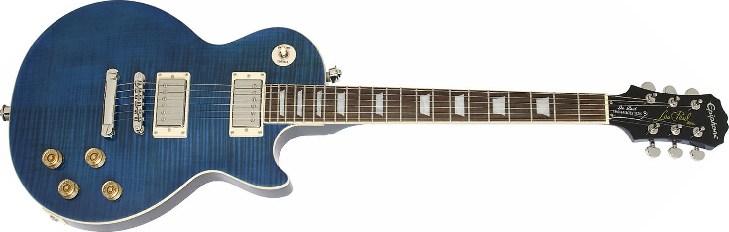 Epiphone Les Paul Tribute Plus Outfit Ch - Midnight Sapphire - Guitare Électrique Single Cut - Main picture