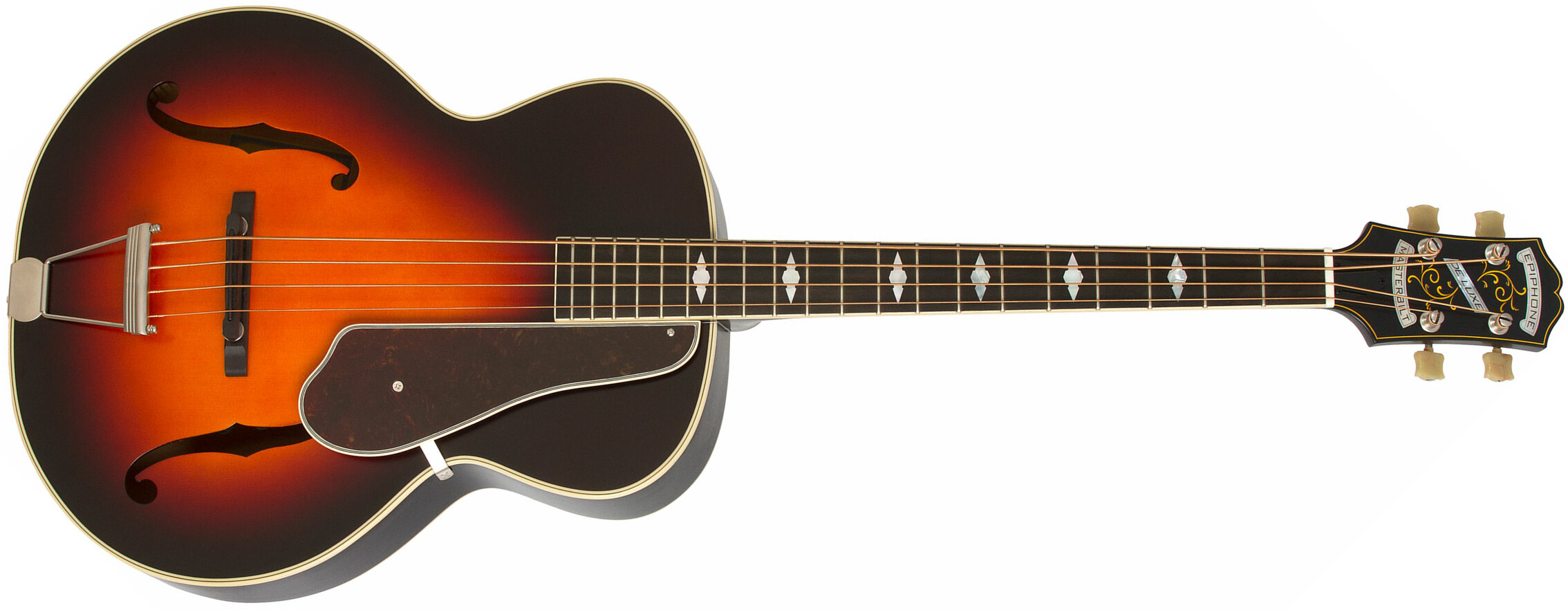 Epiphone Masterbilt Century De Luxe Classic 4-string Acoustic/electric Bass Eb - Vintage Sunburst - Basse Électrique 1/2 Caisse - Main picture