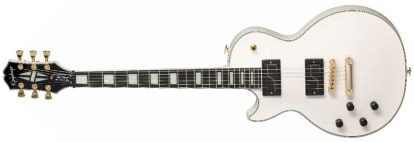 Epiphone Matt Heafy Les Paul Custom Origins Gaucher Signature 2h Fishman Fluence Custom Ht Eb - Bone White - Guitare Électrique Gaucher - Main picture