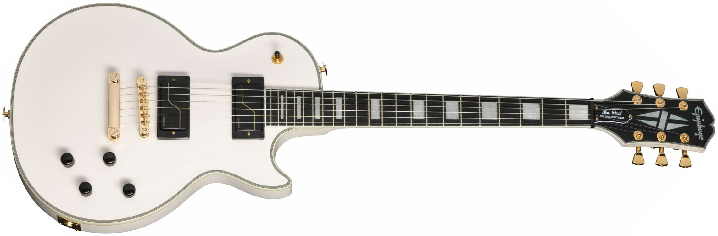 Epiphone Matt Heafy Les Paul Custom Origins Signature 2h Fishman Fluence Custom Ht Eb - Bone White - Guitare Électrique Single Cut - Main picture