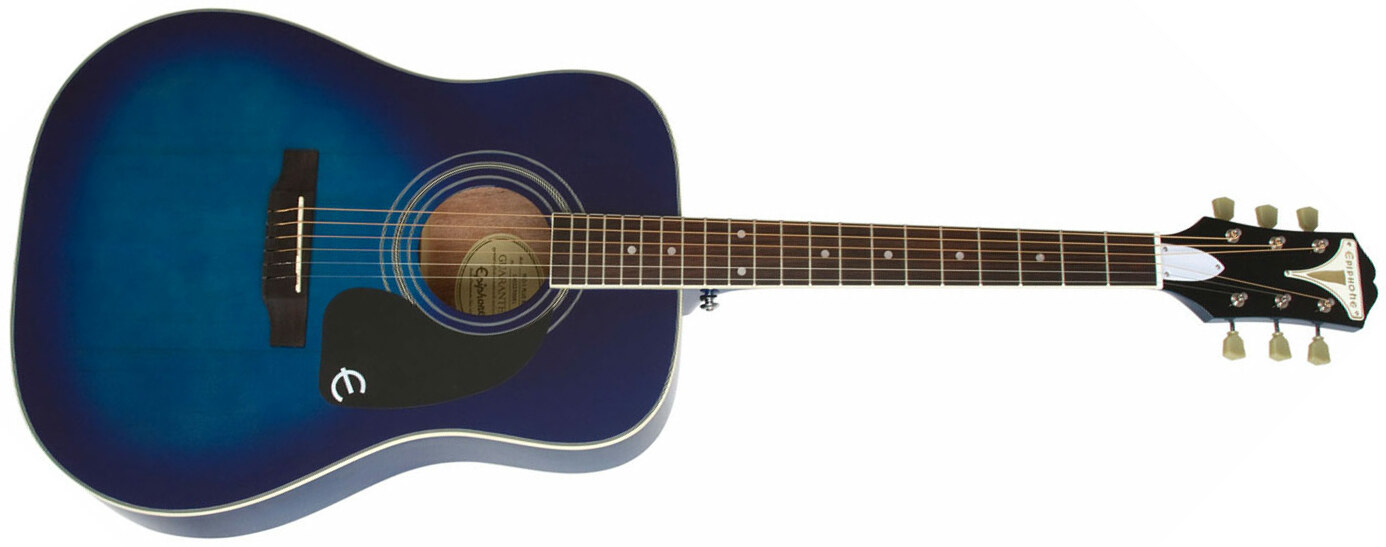 Epiphone Pro-1 Plus Acoustic Dreadnought Epicea Acajou - Translucent Blue - Guitare Acoustique - Main picture