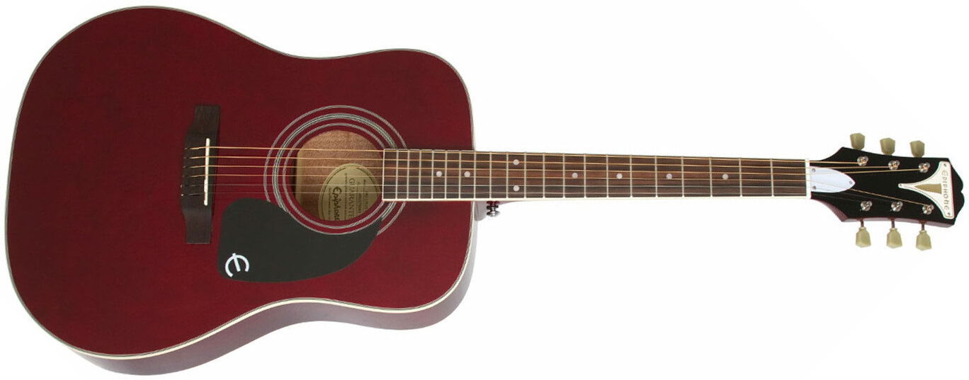 Epiphone Pro-1 Plus Acoustic Dreadnought Epicea Acajou - Wine Red - Guitare Acoustique - Main picture