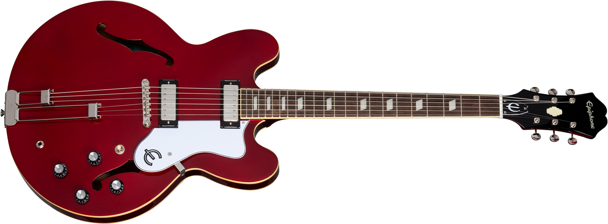 Epiphone Riviera Original Archtop 2mh Ht Rw - Sparkling Burgundy Top - Guitare Électrique 1/2 Caisse - Main picture