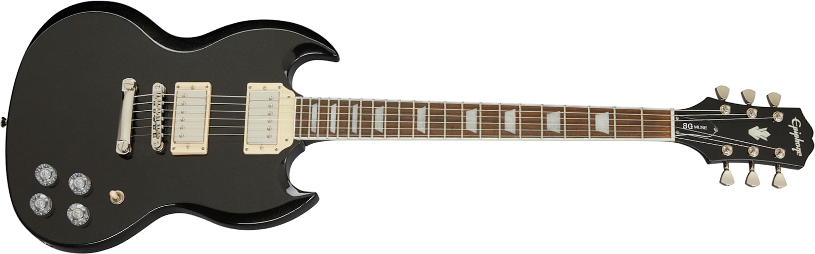 Epiphone Sg Muse Modern 2h Ht Lau - Jet Black Metallic - Guitare Électrique RÉtro Rock - Main picture