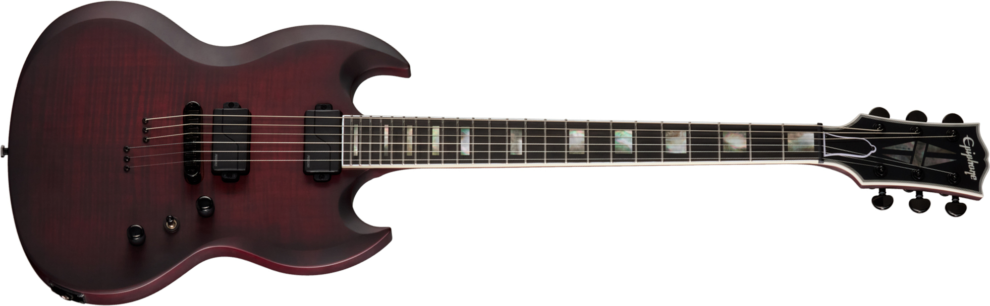 Epiphone Sg Prophecy Modern 2h Fishman Fluence Ht Eb - Crimson Fog Satin - Guitare Électrique Double Cut - Main picture