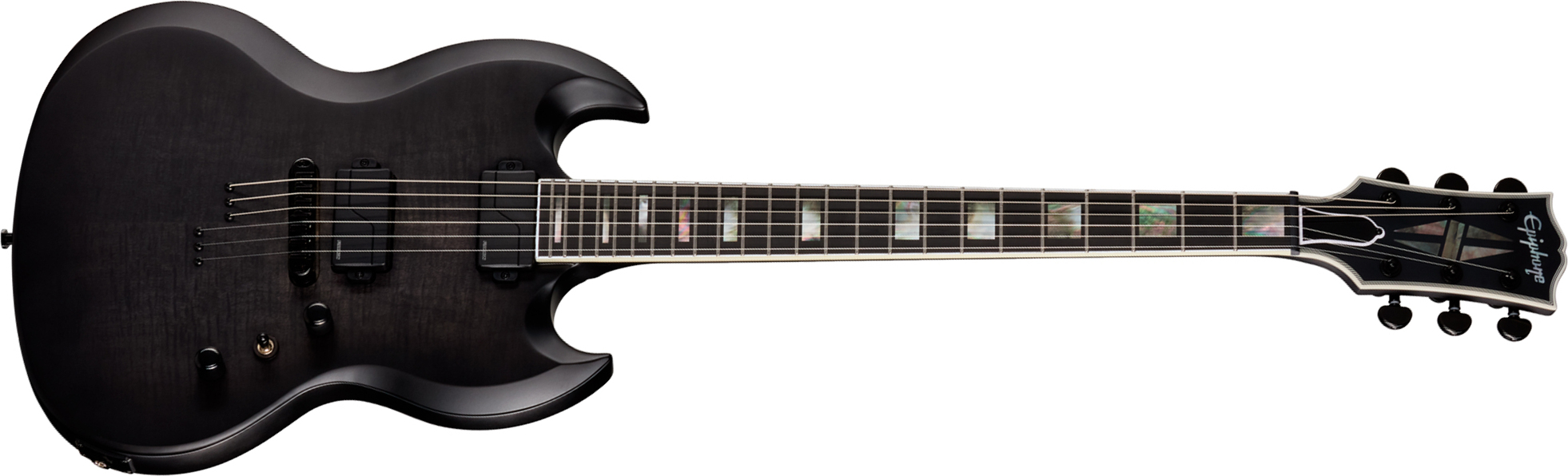 Epiphone Sg Prophecy Modern 2h Fishman Fluence Ht Eb - Obsidian Storm Satin - Guitare Électrique Double Cut - Main picture