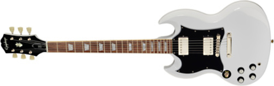 Epiphone Sg Standard Lh Gaucher 2h Ht Lau - Alpine White - Guitare Électrique Gaucher - Main picture