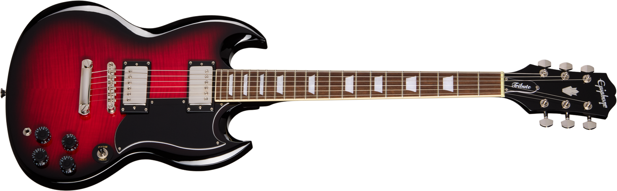 Epiphone Sg Tribute Plus Ibg 2h Ht Lau - Cherry Burst - Guitare Électrique Double Cut - Main picture
