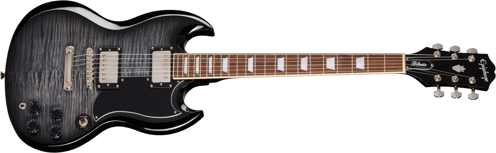 Epiphone Sg Tribute Plus Ibg 2h Ht Lau - Ebony Burst - Guitare Électrique Double Cut - Main picture