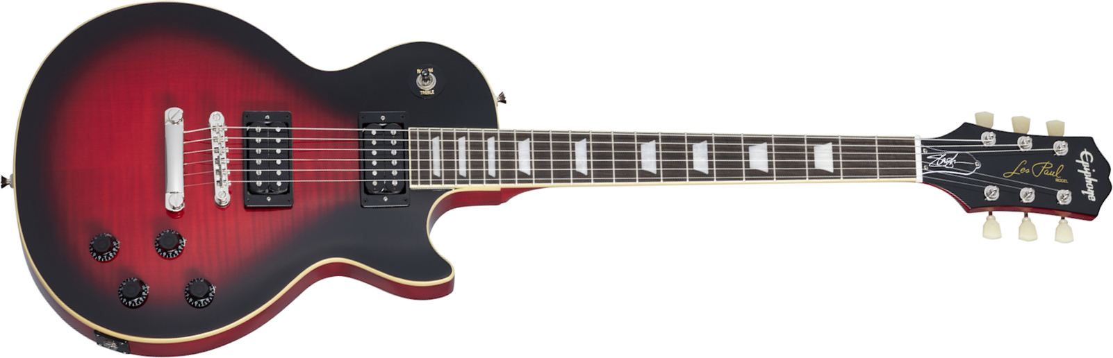 Epiphone Slash Les Paul Standard Signature 2h Ht Lau +etui - Vermillion Burst - Guitare Électrique Single Cut - Main picture