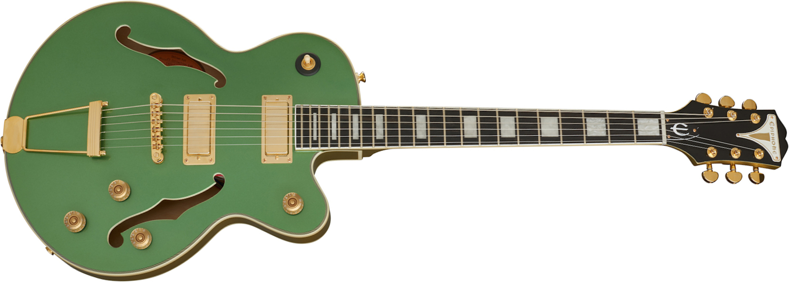 Epiphone Uptown Kat Es Original 2h Ht Eb - Emerald Green Metallic - Guitare Électrique 1/2 Caisse - Main picture