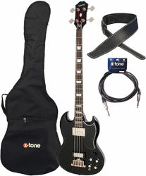 Pack basse electrique Epiphone EB-3 + housse + sangle + jack - Ebony