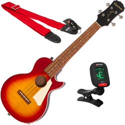Pack ukulele Epiphone Les Paul Tenor Acoustic/Electric Ukulele + X-Tone Accessories