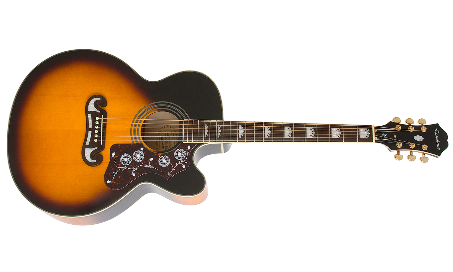 Epiphone Ej-200sce 2018 Jumbo Cw Epicea Erable Pf - Vintage Sunburst - Guitare Electro Acoustique - Variation 1