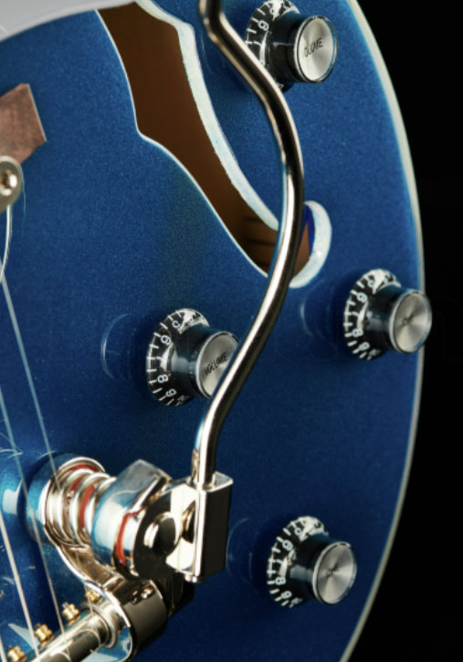 Epiphone Emperor Swingster Archtop 2h Trem Lau - Delta Blue Metallic - Guitare Électrique 3/4 Caisse & Jazz - Variation 3