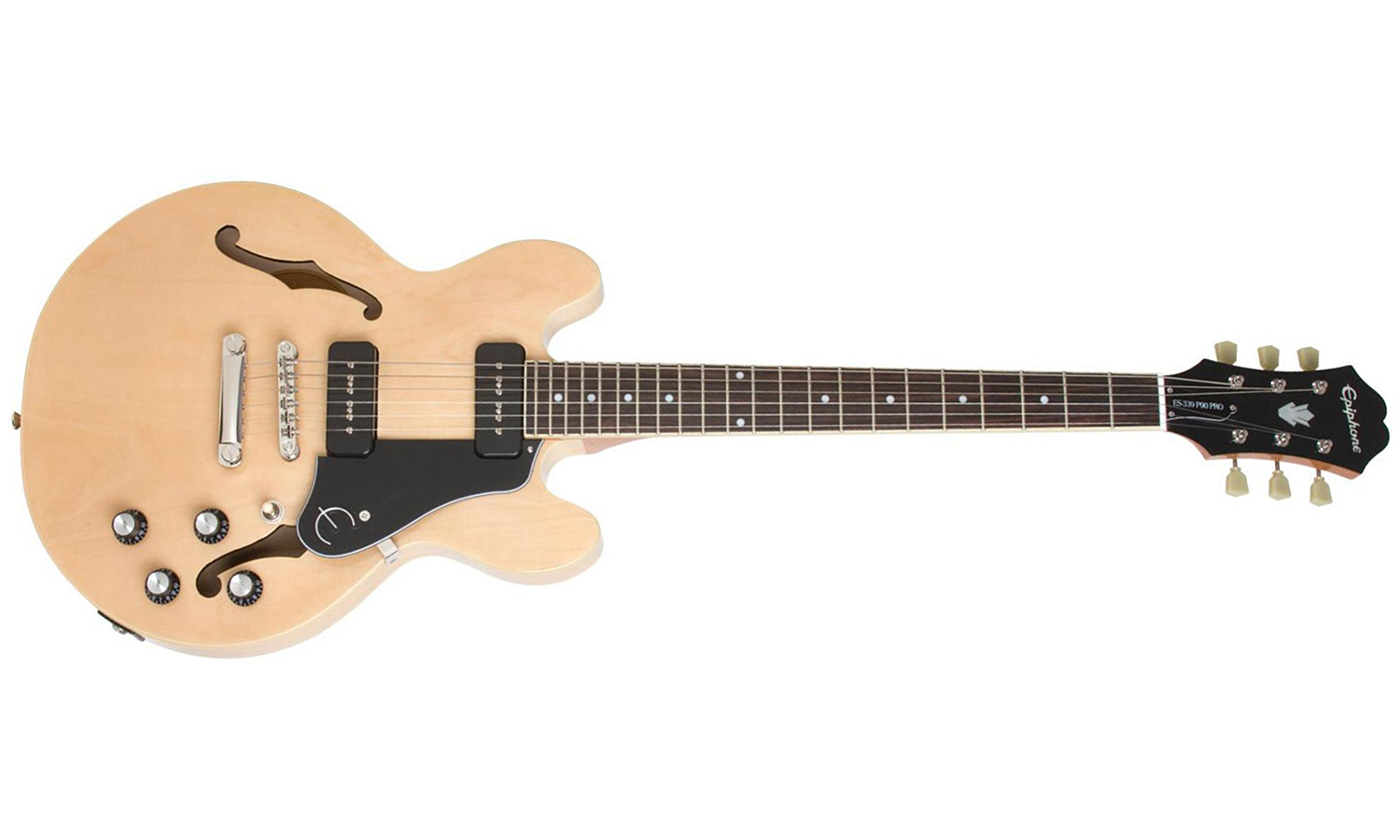 Epiphone Es339 P90 Pro - Natural - Guitare Électrique 1/2 Caisse - Variation 1