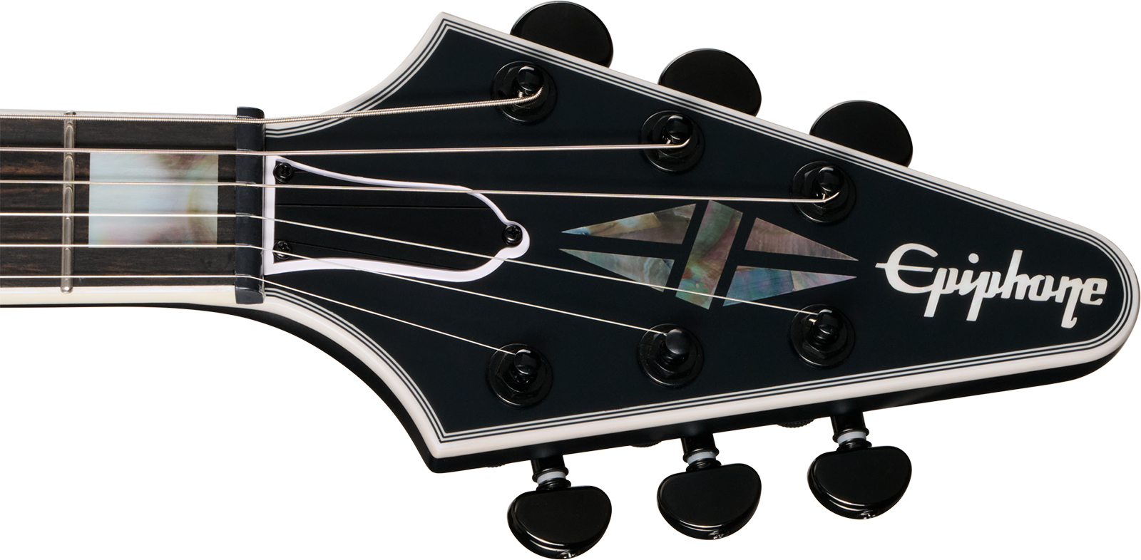 Epiphone Flying V Prophecy Modern 2h Fishman Fluence Ht Eb - Obsidian Storm Satin - Guitare Électrique MÉtal - Variation 4