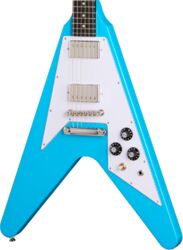 Guitare électrique métal Epiphone IBG Flying V 70s - Maui blue