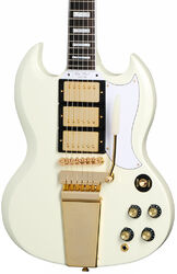 Guitare électrique double cut Epiphone Inspired By Gibson 1963 Les Paul SG Custom With Maestro Vibrola - VOS Classic White