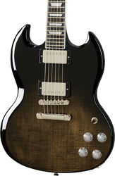 Guitare électrique double cut Epiphone SG Modern Figured - Black transparent