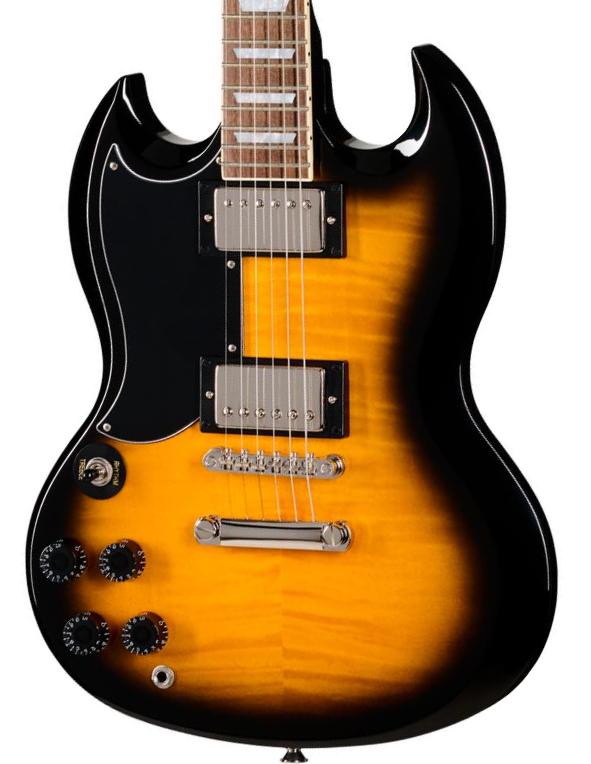 Guitare électrique double cut Epiphone IBG SG Tribute LH - vintage sunburst