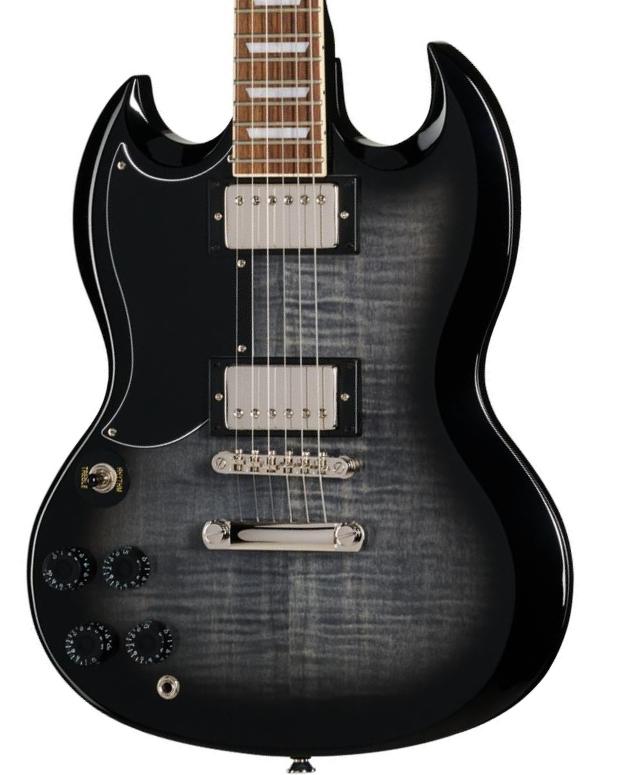 Guitare électrique double cut Epiphone IBG SG Tribute LH - Ebony Burst