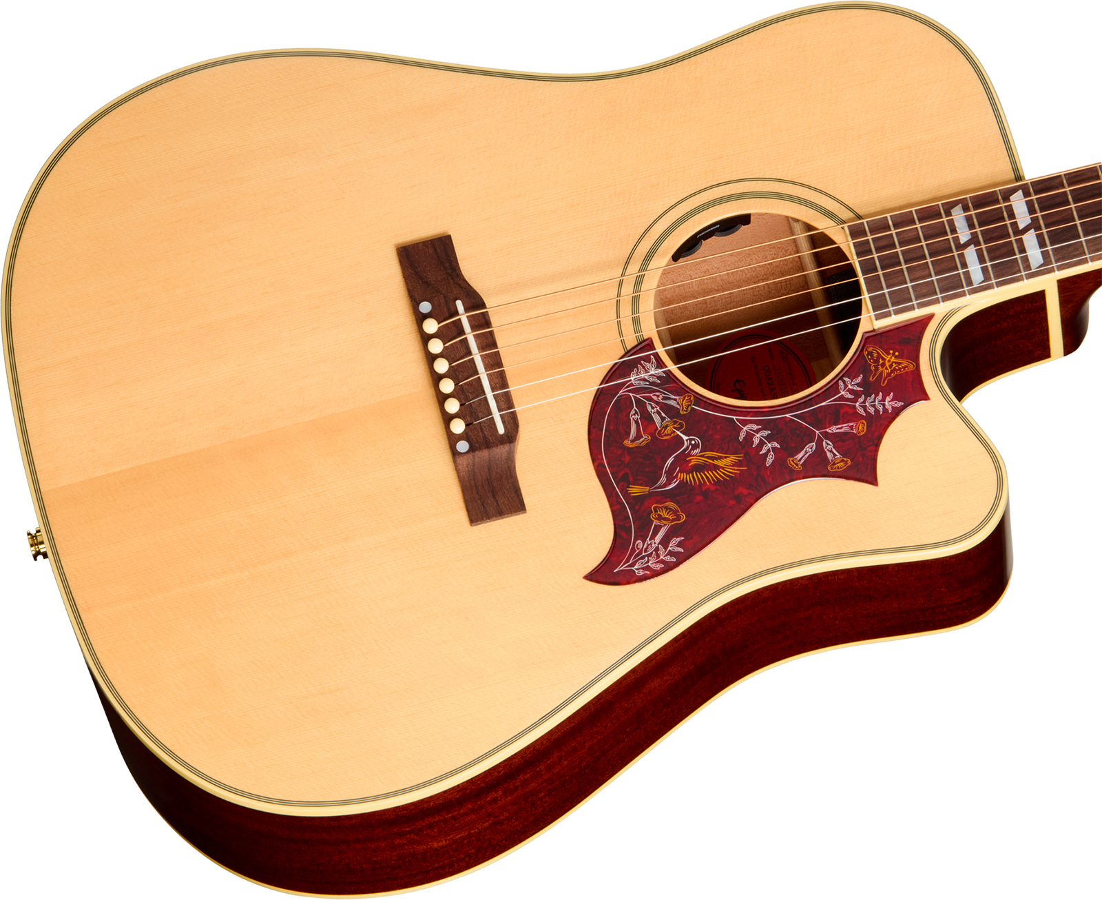 Epiphone Hummingbird Standard Ec Ibg Dreadnought Cw Epicea Acajou Rw - Natural - Guitare Folk - Variation 2