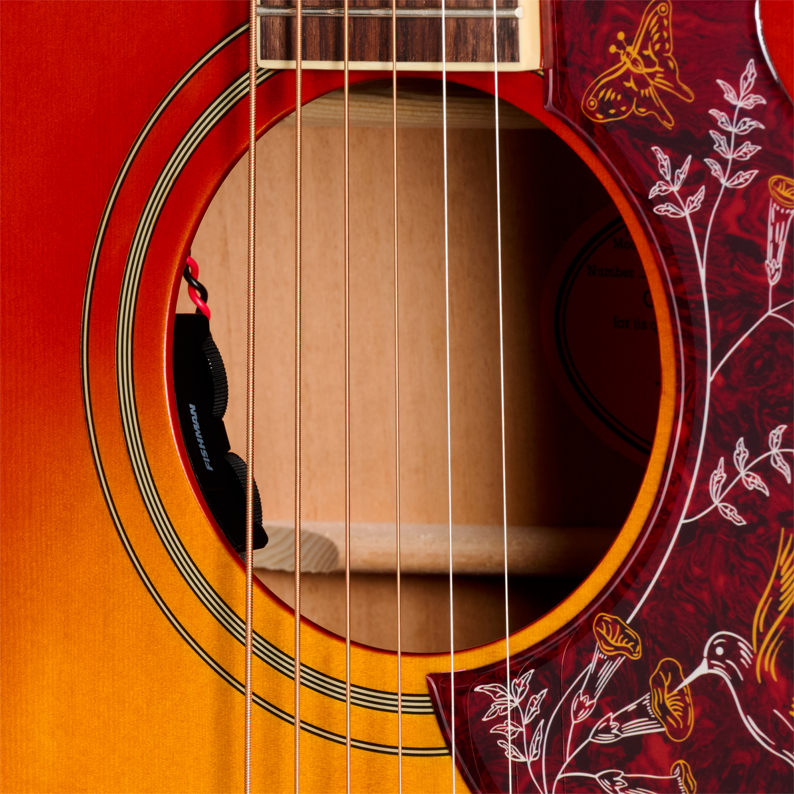 Epiphone Hummingbird Standard Ec Ibg Dreadnought Cw Epicea Acajou Rw - Cherry Sunburst - Guitare Folk - Variation 3