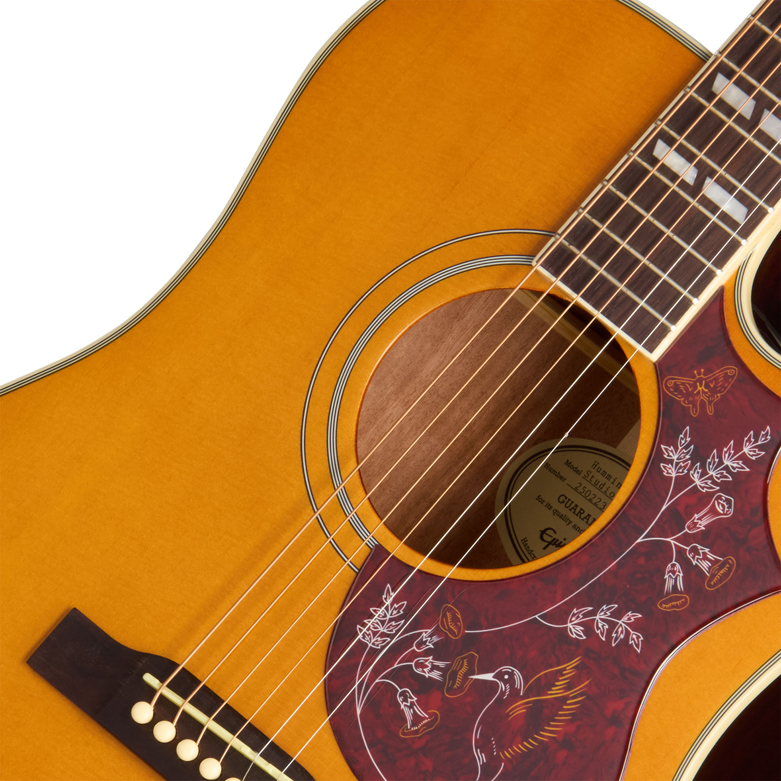 Epiphone Hummingbird Studio Ec Lh Gaucher Ibg Dreadnought Cw Epicea Acajou Rw - Natural - Guitare Folk - Variation 2