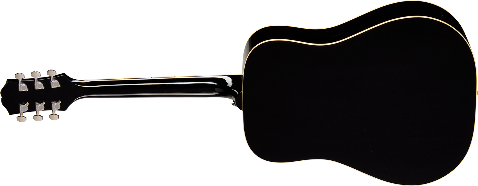 Epiphone Hummingbird Tribute Dreadnought Shsc Epicea Acajou Lau - Ebony - Guitare Folk - Variation 1
