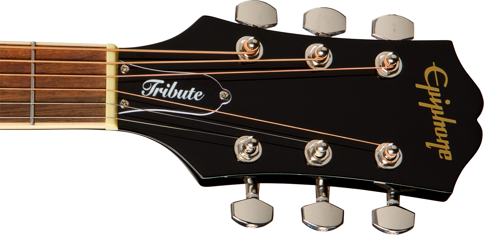 Epiphone Hummingbird Tribute Dreadnought Shsc Epicea Acajou Lau - Ebony - Guitare Folk - Variation 4