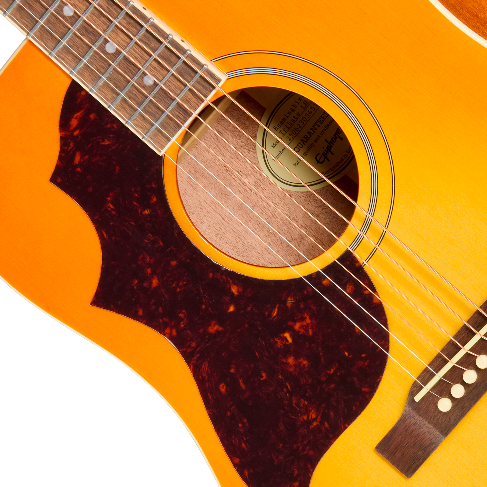 Epiphone Hummingbird Tribute Lh Dreadnought Shsc Gaucher Epicea Acajou Lau - Heritage Sunburst - Guitare Folk - Variation 2