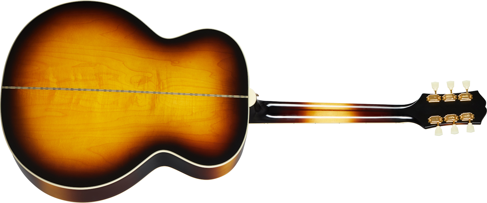 Epiphone J-200 Inspired By Gibson Jumbo Epicea Erable Lau - Aged Vintage Sunburst - Guitare Electro Acoustique - Variation 1