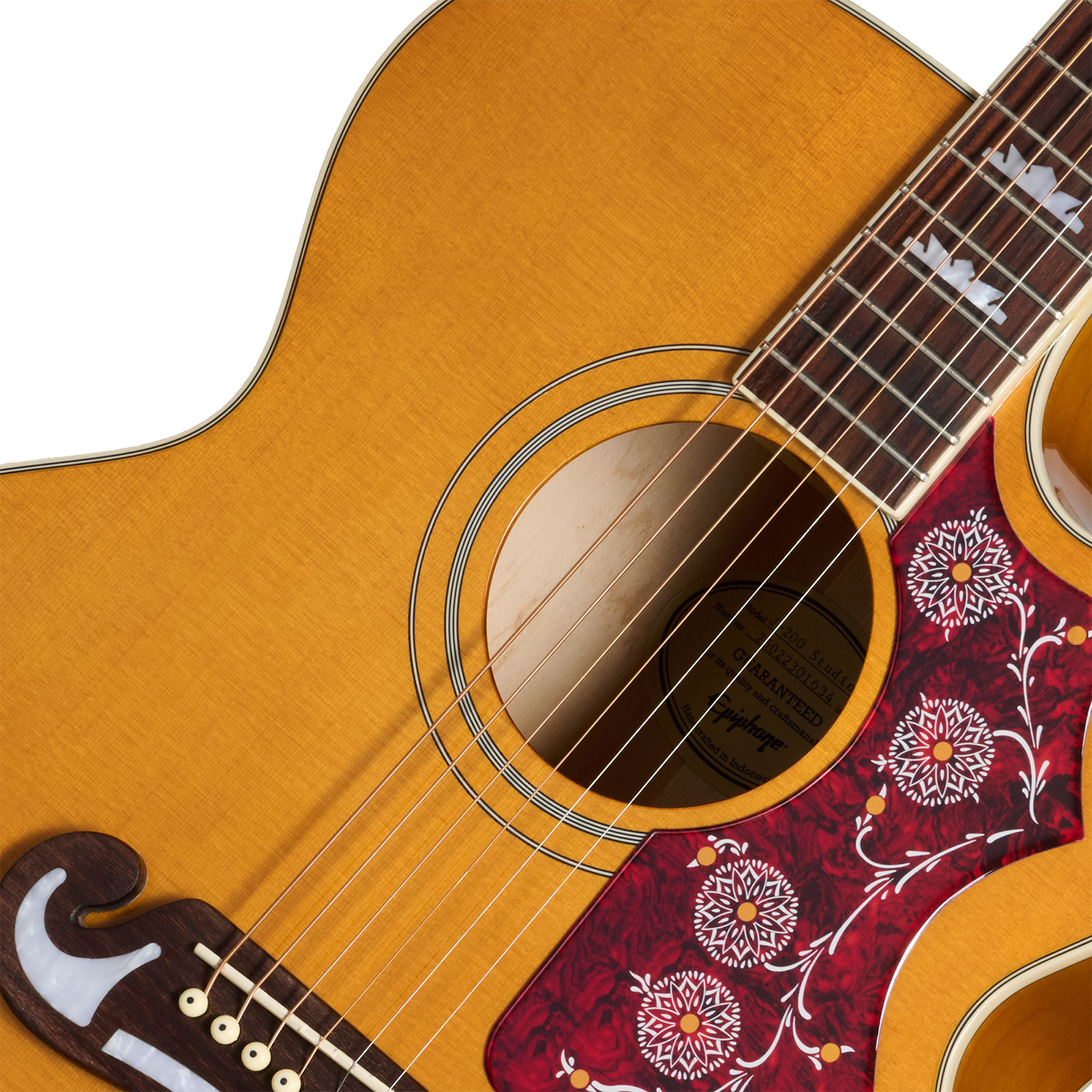 Epiphone J200 Studio Ec Ibg Jumbo Cw Epicea Acajou Rw - Natural - Guitare Folk - Variation 2