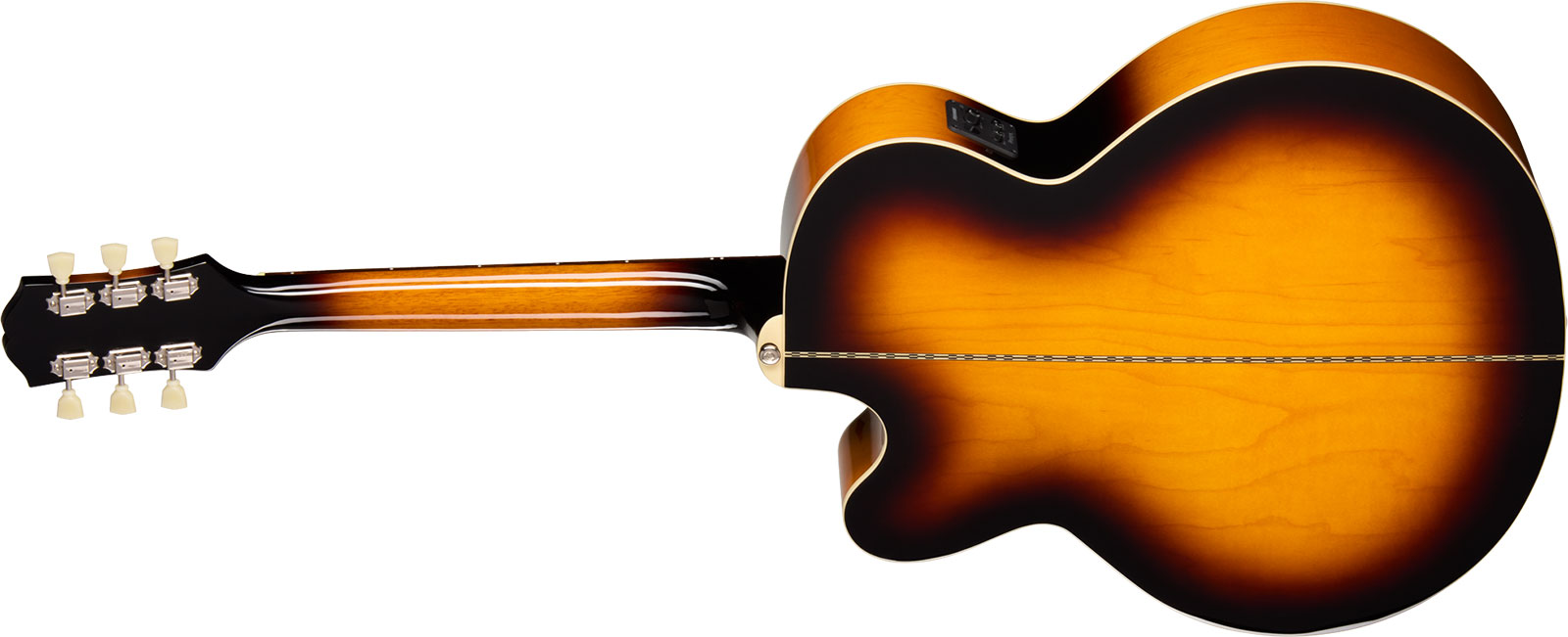 Epiphone J200 Studio Ec Lh Gaucher Ibg Jumbo Cw Epicea Acajou Rw - Vintage Sunburst - Guitare Folk - Variation 1