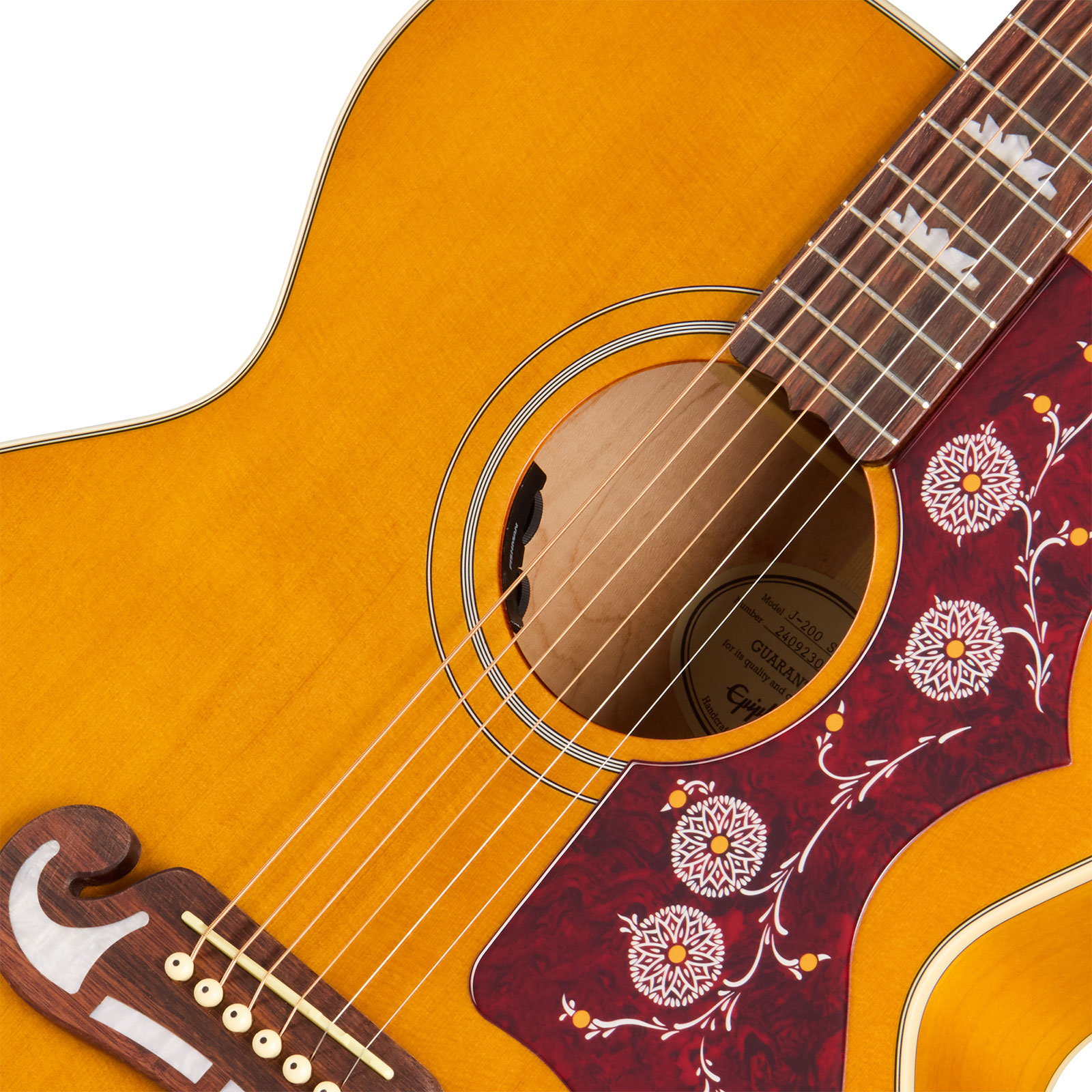 Epiphone J200 Studio Lh Gaucher Ibg Jumbo Epicea Acajou Rw - Natural - Guitare Folk - Variation 2