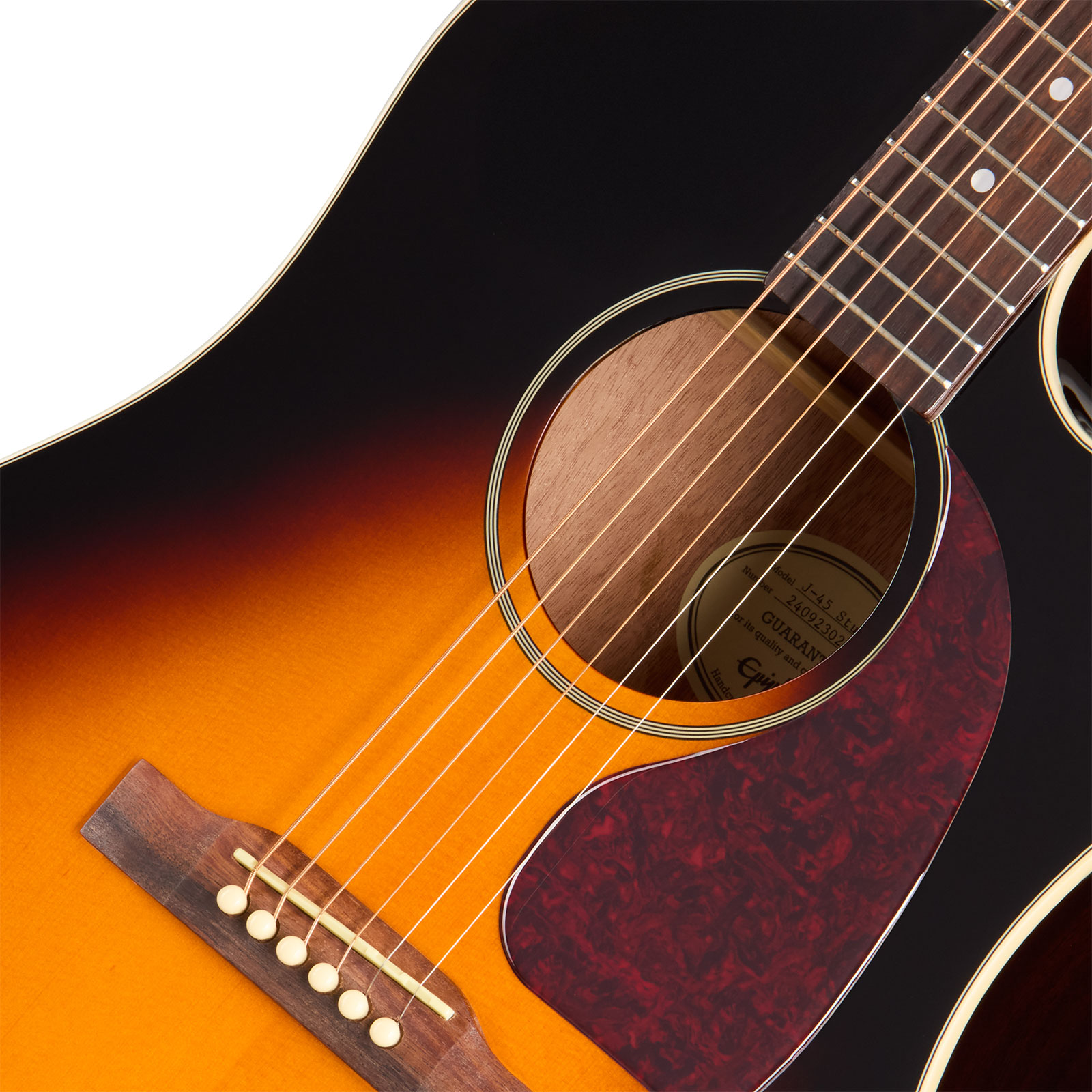 Epiphone J45 Studio Ec Lh Gaucher Ibg Dreadnought Cw Epicea Acajou Rw - Vintage Sunburst - Guitare Folk - Variation 2