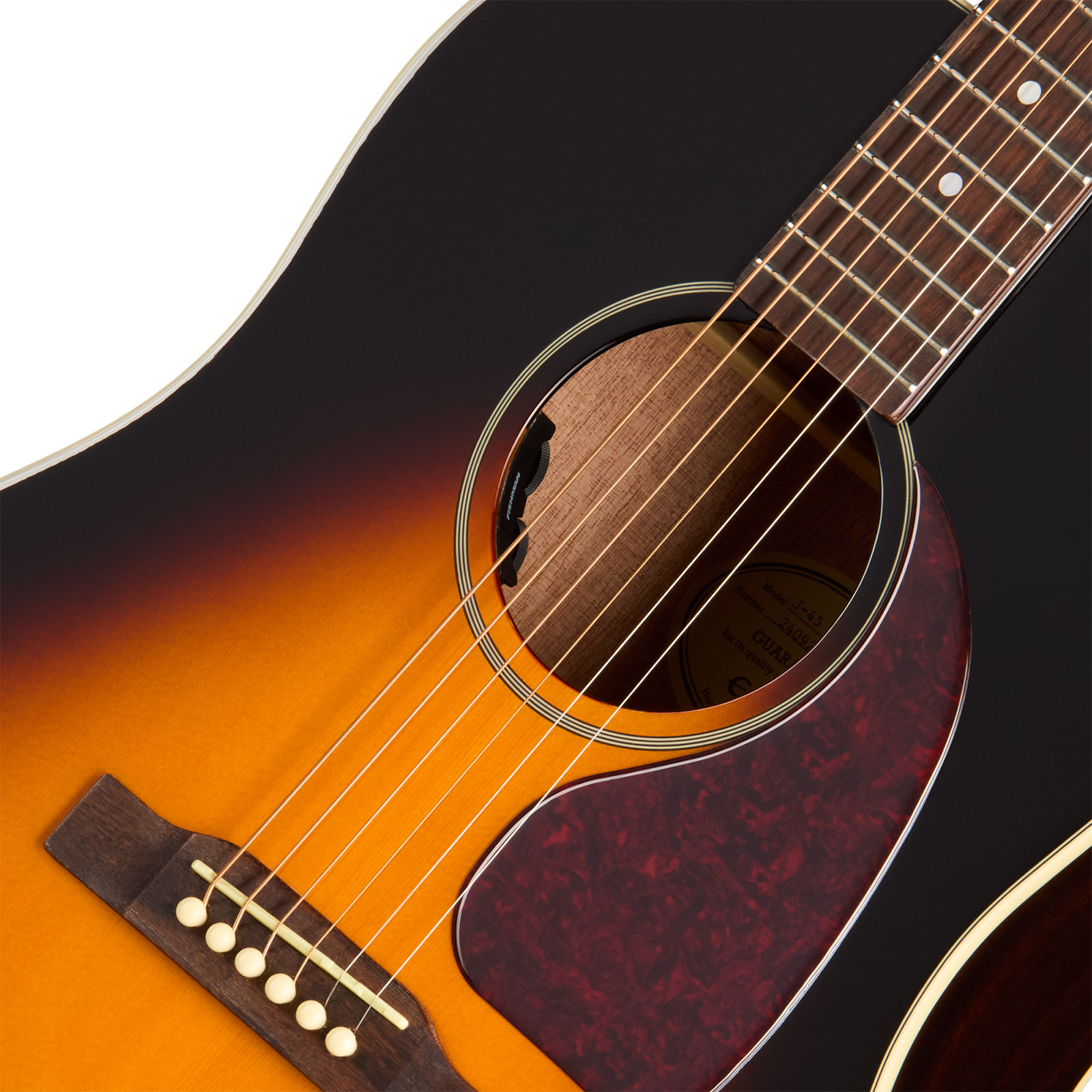 Epiphone J45 Studio Lh Gaucher Ibg Dreadnought Epicea Acajou Rw - Vintage Sunburst - Guitare Folk - Variation 2