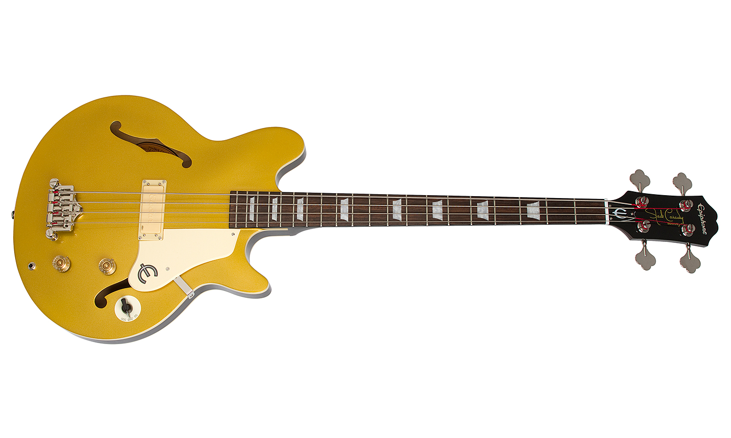 Epiphone Jack Casady Signature Bass Ch - Metallic Gold - Basse Électrique 1/2 Caisse - Variation 1