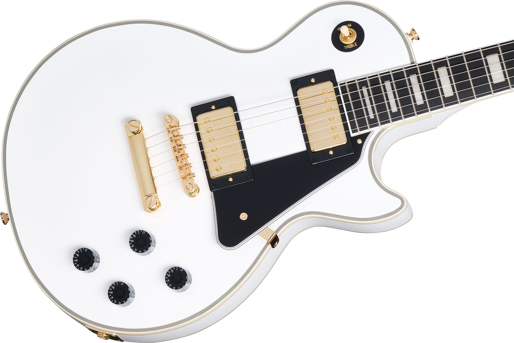 Epiphone Les Paul Custom Insp. By Gibson Original 2h Ht Eb - Alpine White - Guitare Électrique Single Cut - Variation 3
