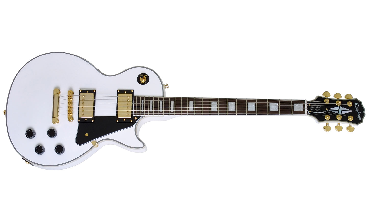 Epiphone Les Paul Custom Pro Gh - Alpine White - Guitare Électrique Single Cut - Variation 1