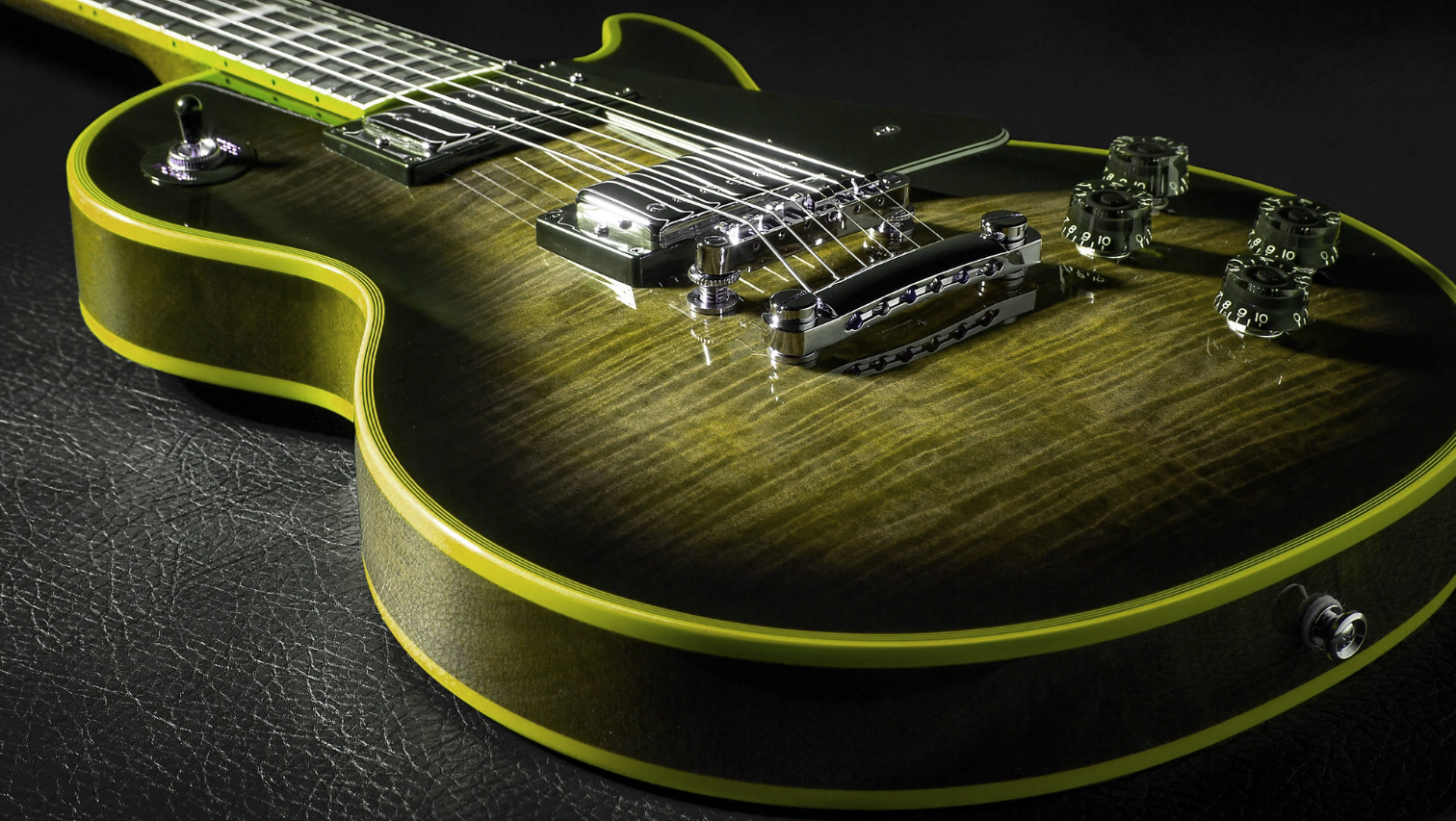 Epiphone Les Paul Custom Widow Ibg 2h Ht Eb - Yellow Burst - Guitare Électrique Single Cut - Variation 3