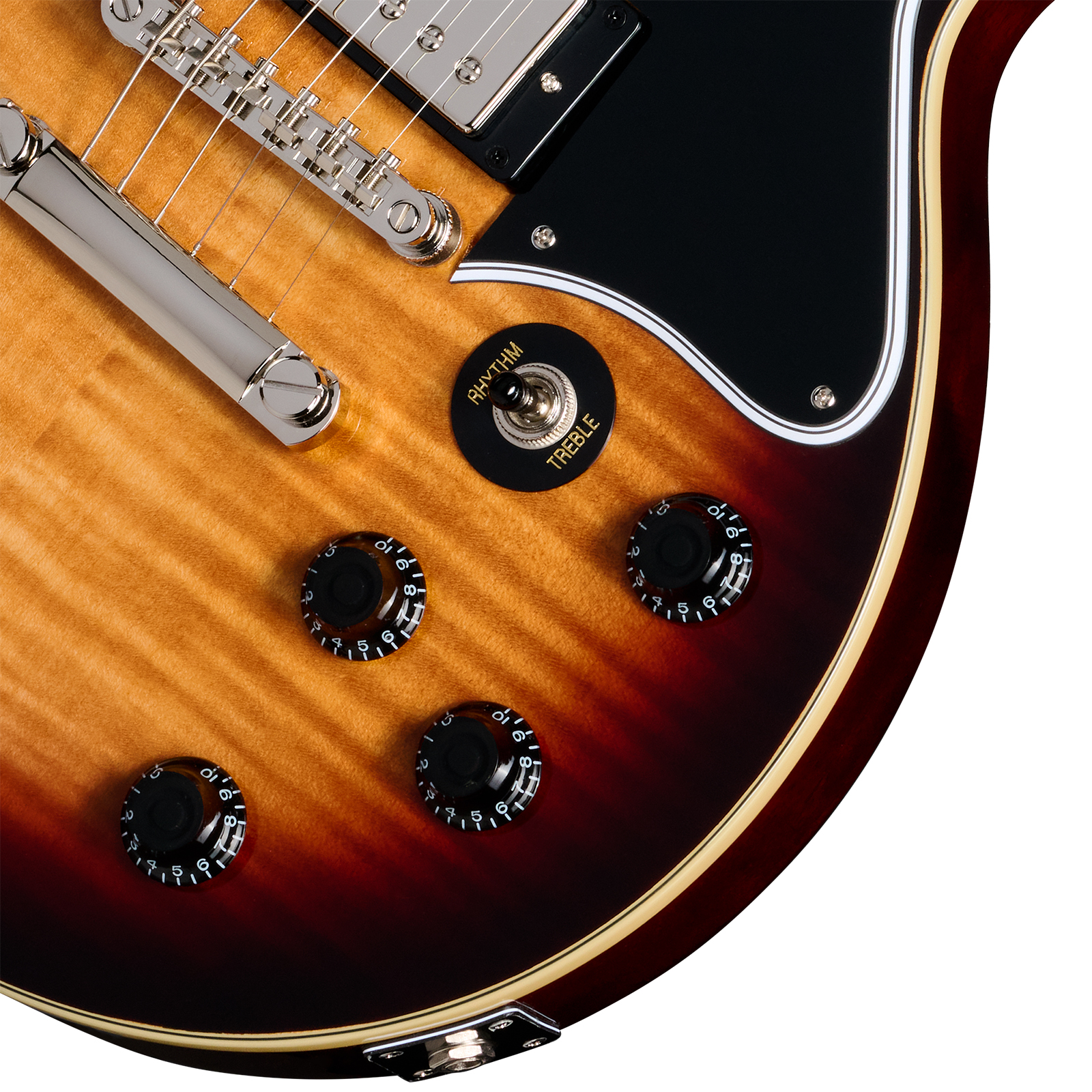 Epiphone Les Paul Special Double Cut Figured Ibg Dc 2s P90 Ht Rw - Bourbon Burst - Guitare Électrique Double Cut - Variation 3
