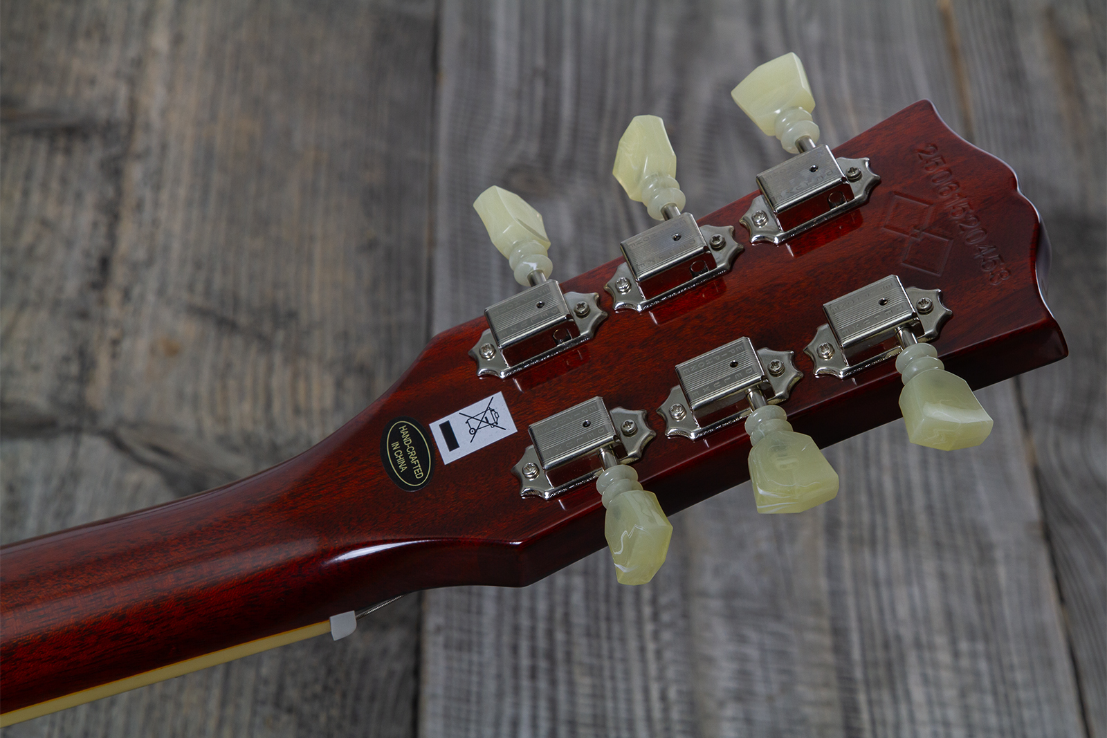 Epiphone Les Paul Standard 1960 Reissue Igc 2h Gibson Ht Rw - Washed Burgundy - Guitare Électrique Single Cut - Variation 8